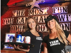 Kim Blair, left, and Allison Matheson will be working at the Cowboys Dance Hall as part of extra staff hired for the Calgary Stampede.