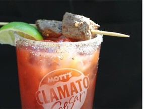 A Caesar made by Clint Pattemore, who has written a Caesars recipe book featuring more than 50 creative twists on the invented-in-Calgary cocktail.