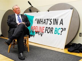 Burnaby Mayor Derek Corrigan attends a 2012 town hall meeting organized by Burnaby Residents Opposed to Kinder Morgan Expansion. The president of Kinder Morgan Canada says he wants to thaw relations between his firm and the City of Burnaby over the proposed routes for the Trans Mountain pipeline.