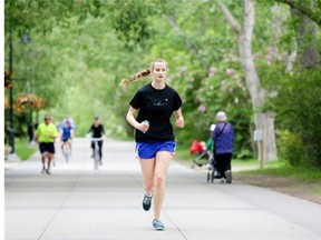 Calgarians love to run year round in Calgary, maintaining their average distances year-round.