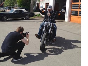 Canadian alpine skier Jan Hudec models for a recent advertising shoot for sponsor Harley Davidson. After his historic Olympic bronze medal in Sochi, the Calgarian is preparing for the Canadian Olympic Committee’s Celebration of Excellence this week.