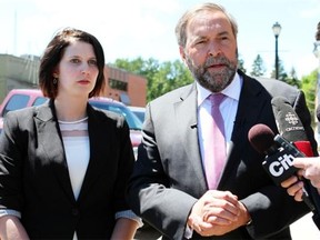 NDP candidate Aileen Burke, with party Leader Tom Mulcair