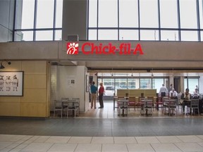 Chick-fil-A quietly opened its first Canadian franchise at the Calgary airport on Wednesday. The Southern U.S. fast food chain came under fire starting in 2003 for opposition to same-sex marriage.