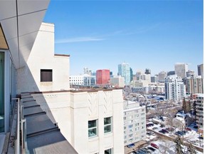 The city view from the proposed penthouse apartment former premier Alison Redford had ordered be built near the legislature for her and her daughter, complete with a butler's pantry and large area for dinners, at the Federal Building in Edmonton, Alberta on Friday March 28, 2014. Construction was ordered halted on the project.