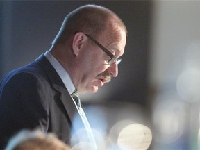 Conservative leadership candidate Ric McIver addresses the AUMA conference at the Metropolitan Centre Thursday morning June 18, 2014.