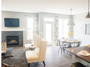 Courtesy Trico Homes An open concept great room, dining area and kitchen in the Hudson by Trico Homes in Nolan Hill.