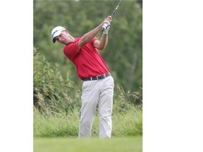 Wes Heffernan fires one from the tee at the ATB Financial Golf Classic just south of Calgary.