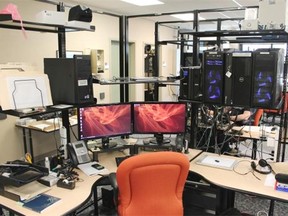 The Cybercrime Support Team´s office houses multiple computers, allowing all six investigators to complete multiple tasks simultaneously.