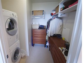 Stacked laundry appliances are practical for condos with tighter dimensions.