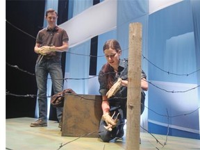 Braden Griffiths and Ellen Close in Good Fences, a Downstage production that was part of the 2012 Enbridge playRites Festival. The drama explored the complex relationship between the oil and gas industry and agriculture in southern Alberta