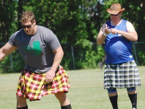 Dimitri Tsoumpas, left,  will compete in the Calgary Highland Games this weekend.
