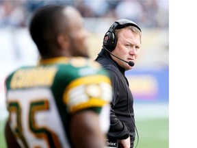 Edmonton Eskimos’ head coach Chris Jones is seen prior to the team’s game against the Winnipeg Blue Bombers last week.