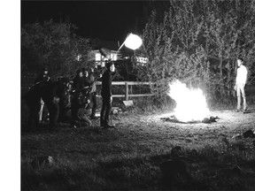 On the set of Empyrean, a Calgary-shot sci-fi film by Thomas Robert Lee.