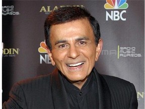 FILE - In this Oct. 27, 2003 file photo, Casey Kasem poses for photographers after receiving the Radio Icon award during The 2003 Radio Music Awards at the Aladdin Resort and Casino in Las Vegas. A judge has expanded the powers of Casey Kasem’s daughter to determine whether her father is receiving adequate medical care and says he still has concerns about the ailing radio personality’s health and welfare. On Tuesday, May 20, 2014, Los Angeles Superior Court Judge Daniel Murphy ordered Kasem’s wife to comply with court orders allowing doctors to evaluate her husband, and also be seen by his daughter Kerri. (AP Photo/Eric Jamison, File)