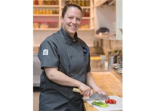 Executive chef Andrea Harling in the kitchen at Brava Bistro in Calgary. After she took over, Harling found staff pushing back, both because she was changing systems that had been in place for years but also, she says, because she’s a woman.