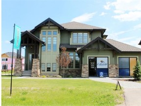 The exterior of the Elliott II show home by Lifestyle Homes in Kinniburgh. Andrea Cox for the Calgary Herald.