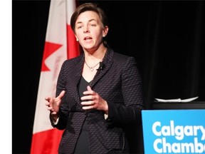Federal Minister of Labour and Minister of Status of Women Kellie Leitch spoke to the Calgary Chamber of Commerce luncheon on May 22, 2014. (Colleen De Neve/Calgary Herald)