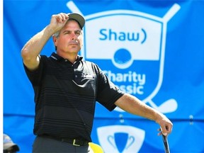 Fred Couples studies his shot on the 17th hole during Round 2 of the Shaw Charity Classic at the Canyon Meadows Golf and Country Club last year. The tournament announced he is returning again this August.