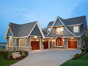 The front exterior of this year’s Hospital Home Lottery grand prize show home by Calbridge Homes in Mahogany. Courtesy Calbridge Homes