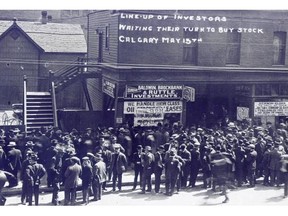 Glenbow Archives — NA-601-Investors waiting to buy oil stock in 1914.