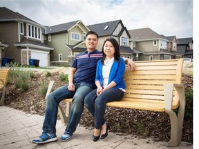 New homebuyers Nick Ye and his girlfriend Jennifer Lam bought their first home together in Willow by Avi Urban near this park in Sherwood. The 83-unit development features three-storey townhomes planned for Sherwood Boulevard.