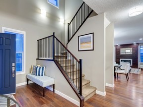 The front foyer in the Grandin by Stepper Custom Homes is the perfect spot to greet guests.