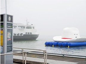 An inflatable White Hat was in Toronto harbour Thursday kicking off a tourism marketing campaign.