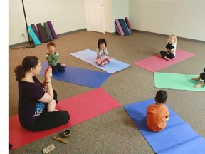 Johanna Steinfeld teaches a playful yoga class to a group of children aged two to four in April. But adults, with a little practise, can rediscover the same joy and sense of wonder when they hit the mat.