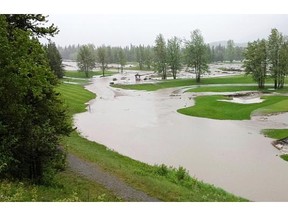 June 2013 flood damage at Kananaskis Country Golf Course. The province is spending $18 million to restore the damaged course.