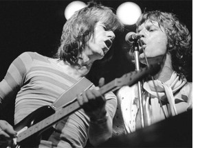 Keith Richards, left, and Mick Jagger performing as The Rolling Stones in Vancouver in 1972. Musically in harmony, but there was discord behind the scenes.