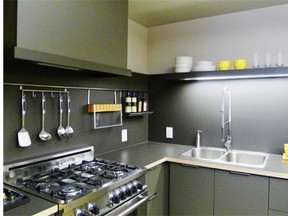 The kitchen in the 2-bed, 2-bath show suite at 1912Cross at SoBow by m2i Development Corp. Claire Young, Calgary Herald