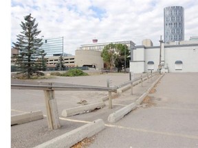 Land, formerly of the Calgary Police Association, that is targeted for a new mixed-use development in the East Village in Calgary.