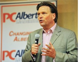 PC Leadership candidate Thomas Lukaszuk speaks at a Alberta Progressive Conservative party gathering on June 2. (Ed Kaiser/Edmonton Journal)