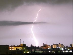 A lightning storm is expected to hit Calgary and other parts of southern Alberta late Wednesday night.