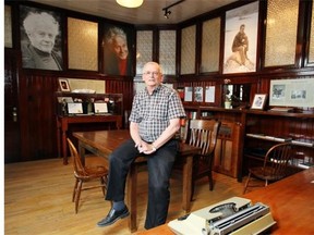 Bill Holmes, a life time resident of High River and a volunteer with the Highwood Museum talked about the proud history of High River, something that has gotten lost in the current crisis. He sits in an exhibit about former resident  writer W.O. Mitchell. His grandfather came to the community in 1866.