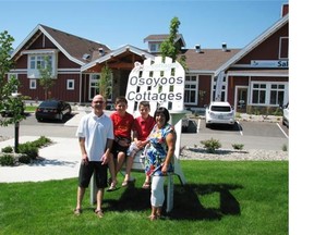 Van Maren Group The Taylor family, from left, includes Kelly, James, Christian and Anna Greco-Taylor. They moved into their vacation home at the Cottages on Osoyoos Lake a year ago in June.