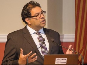 Mayor Naheed Nenshi speaks about the annual civic census data at City Hall in Calgary on Tuesday, July 22, 2014.