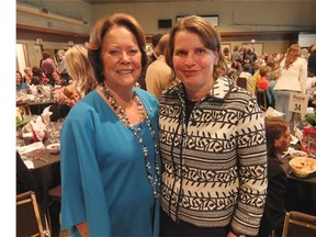 Ann McCaig, left, and Calgary Stampede Foundation executive director Sarah Hayes attended the Breaking Bread Fundraising Event, which looks to raise $2 million and train 5,000 teachers working in rural Afghanistan by 2018.