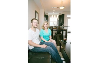Danielle and Shaun Buckry in their new townhome at Trinity.