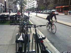 Part of Montreal's cycle-track network.