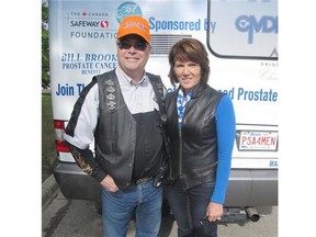 Mother Nature smiled on the Calgary Telus Motorcycle Ride for Dad held this past Saturday in support of the Prostate Cancer Centre, Calgary. More than 700 riders took part in the fantastic event, including ride co-chair Ron Parkinson with Prostate Cancer Centre’s Linda MacNaughton.