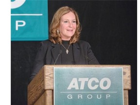 Nancy Southern, Chair, President and CEO for ATCO Ltd., speaks during the annual general meeting in downtown Calgary on Wednesday May 14, 2014.