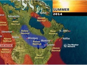 The Weather Network released its summer forecast for Canada.