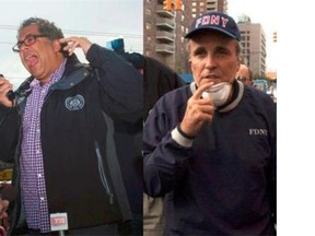 Mayor Naheed Nenshi and former New York City Mayor Rudy Giuliani.  Could the flood be Nenshi's "Giuliani moment"?