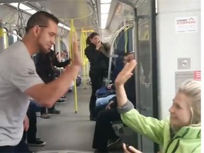 High-five man on Calgary c-trains