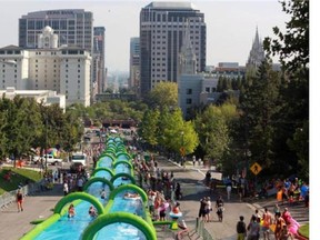 A Slide the City event in Salt Lake City earlier this month.