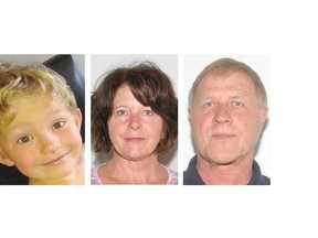 Nathan O'Brien and his grandparents Kathy and Alvin Liknes are shown in Calgary Police Service handout photos.