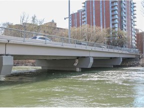 Elbow River height as seen under the 25 Ave. bridge before the predicted May long weekend heavy rain in Calgary, on May 16, 2014.