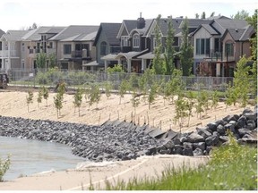 Riverbank remediation continues along the Bow River in the Inglewood Colonel Walker neighbourhood Tuesday.