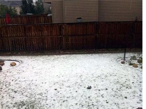 Some neighbourhoods in Calgary were pelted by a thick layer of hail Friday afternoon.